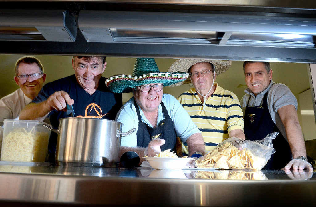 FOOD FUN FOR FATHERS: Earning their Father’s Day presents by working in the Alstonville High School canteen are principal David Silcock, Geoff Browning of Wollongbar and Ric Howard, Greg Fowler and Roo Mackerras, all of Alstonville. FOOD FUN FOR FATHERS: Earning their Father’s Day presents by working in the Alstonville High School canteen are principal David Silcock, Geoff Browning of Wollongbar and Ric Howard, Greg Fowler and Roo Mackerras, all of Alstonville.