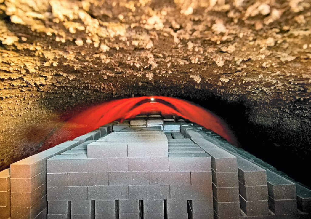 A photo snapped from inside one of the new kilns at the Warwick Brickworks on Conrad St.