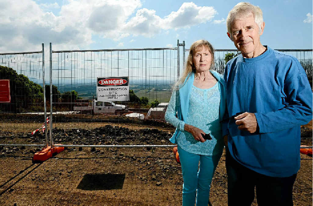 WITS END: Albert and Winsome Ormsby’s home is only metres away from major construction on the Pacific Highway upgrade at St. Helena. WITS END: Albert and Winsome Ormsby’s home is only metres away from major construction on the Pacific Highway upgrade at St. Helena.