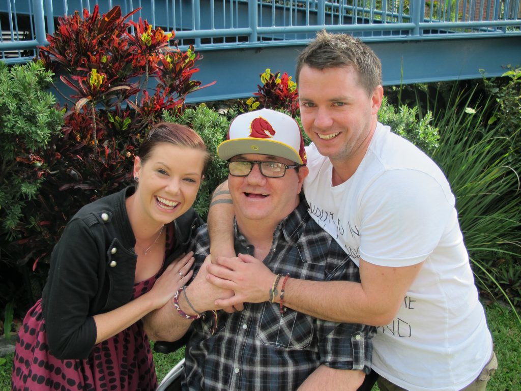 Jody (left) and brother Brendan McDonald (right) have struggled for two years to get their father, Steven McDonald, disability support accomodation. Jody (left) and brother Brendan McDonald (right) have struggled for two years to get their father, Steven McDonald, disability support accomodation.