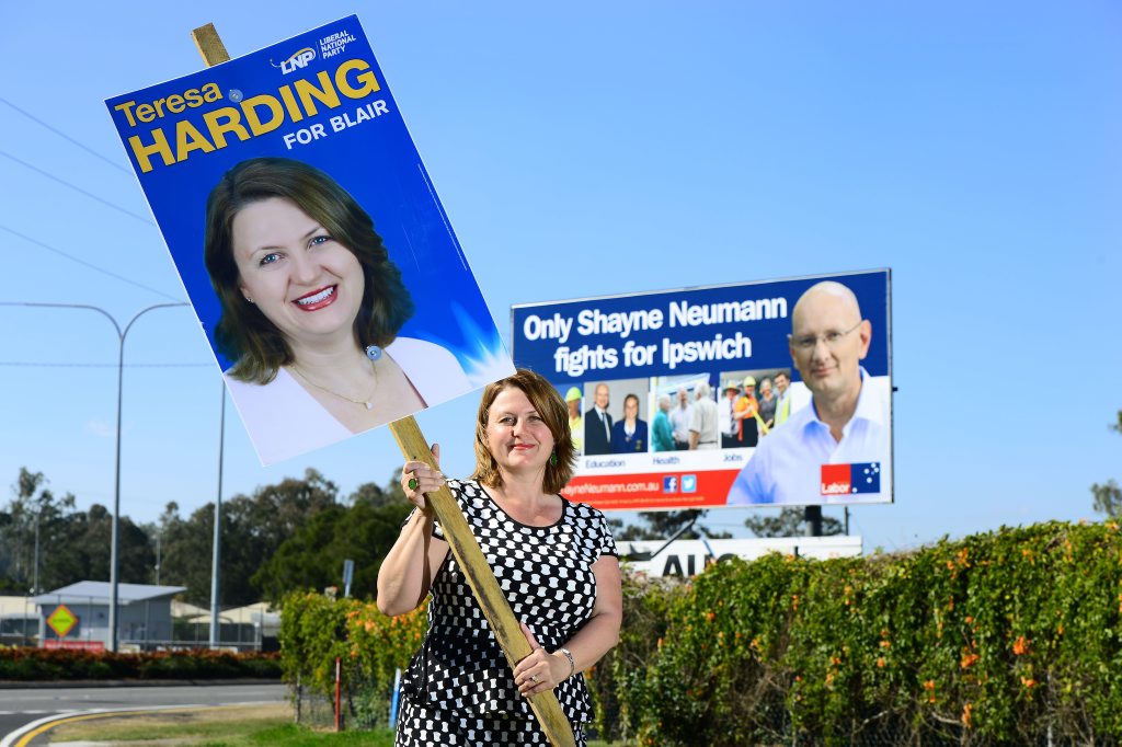 CLOSE FINISH: LNP candidate Teresa Harding is closing the gap on Labor's Shayne Neumann, according to the bookies. CLOSE FINISH: LNP candidate Teresa Harding is closing the gap on Labor's Shayne Neumann, according to the bookies.