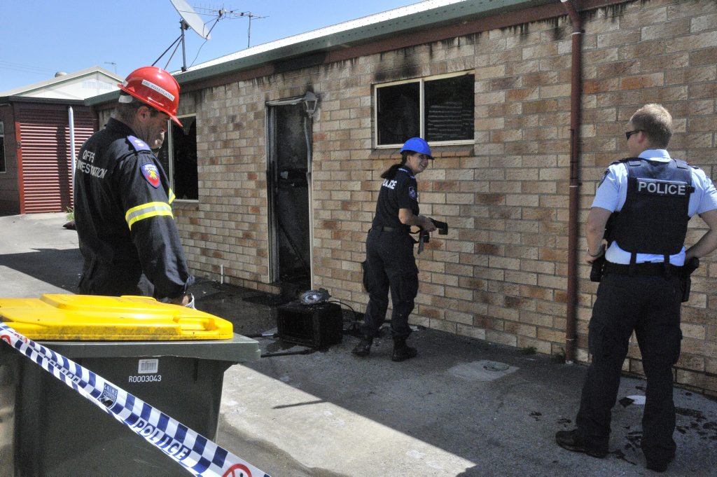 Queensland Fire and Rescue Service and Police investigate the cause of a fire at Palm Lodge single men's accommodation in Off St, Gladstone. Queensland Fire and Rescue Service and Police investigate the cause of a fire at Palm Lodge single men's accommodation in Off St, Gladstone.