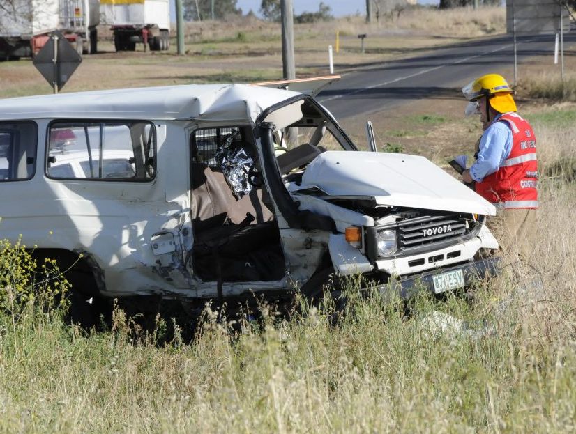 A Pittsworth couple was killed when this 4WD collided with a semi-trailer west of Toowoomba. A Pittsworth couple was killed when this 4WD collided with a semi-trailer west of Toowoomba.