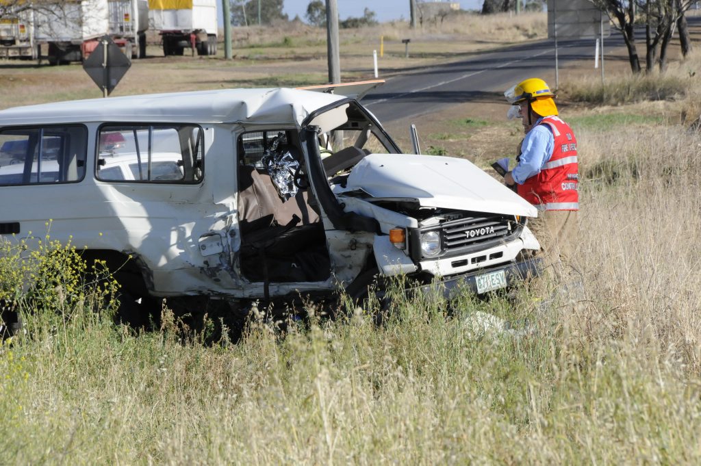 A Pittsworth couple was killed when this 4WD collided with a semi-trailer west of Toowoomba. A Pittsworth couple was killed when this 4WD collided with a semi-trailer west of Toowoomba.