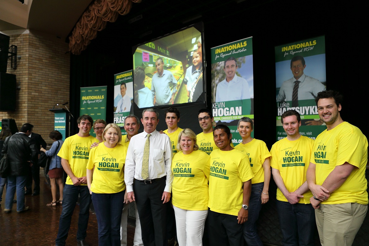 Nationals Page candidate Kevin Hogan and his campaign team. Nationals Page candidate Kevin Hogan and his campaign team.