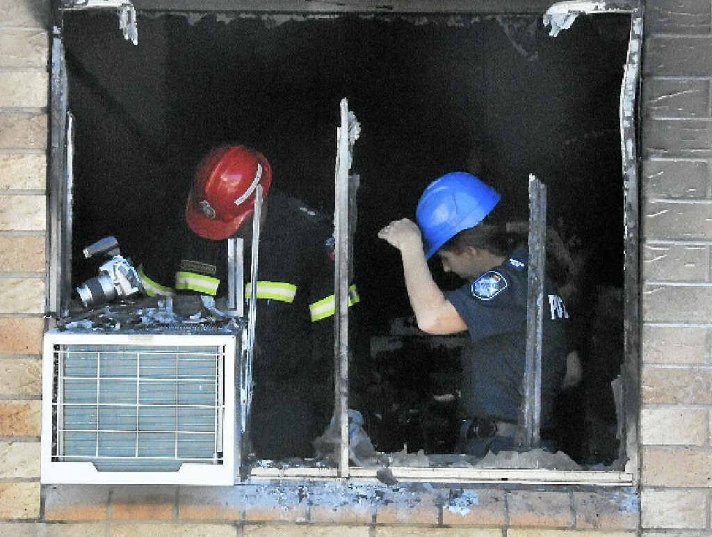 Queensland Fire and Rescue Service and Police investigate what started a fire at Palm Lodge, Gladstone. Queensland Fire and Rescue Service and Police investigate what started a fire at Palm Lodge, Gladstone.