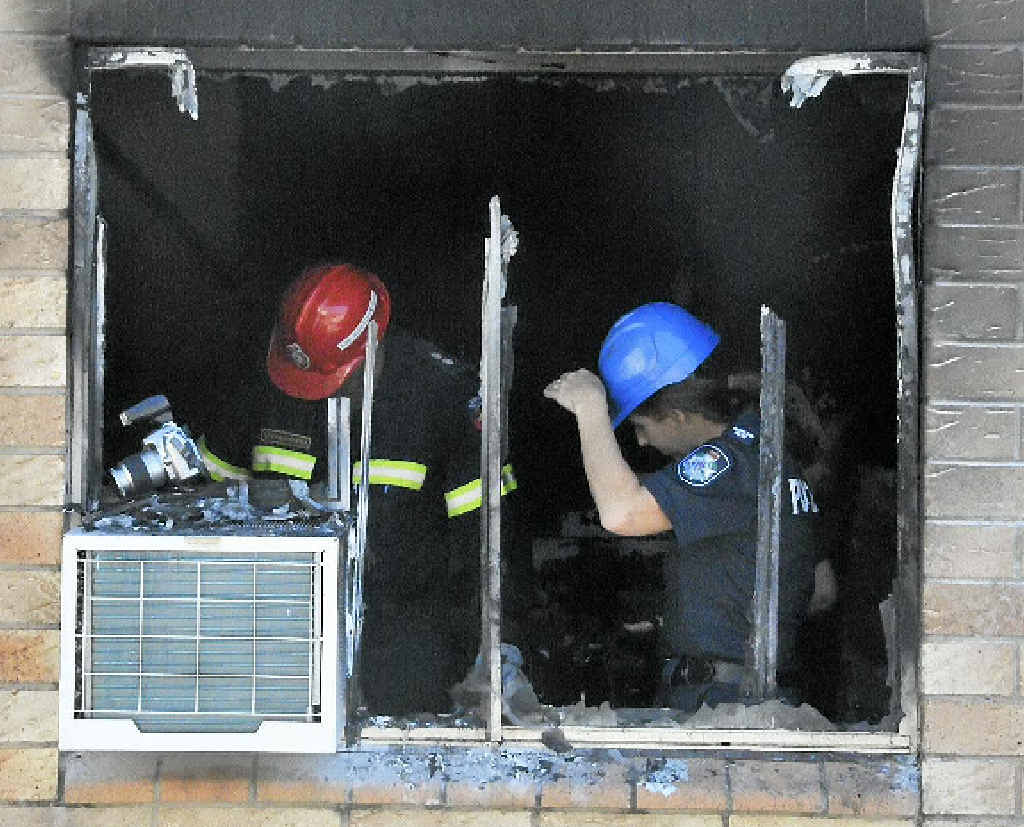 Queensland Fire and Rescue Service and Police investigate what started a fire at Palm Lodge, Gladstone. Queensland Fire and Rescue Service and Police investigate what started a fire at Palm Lodge, Gladstone.