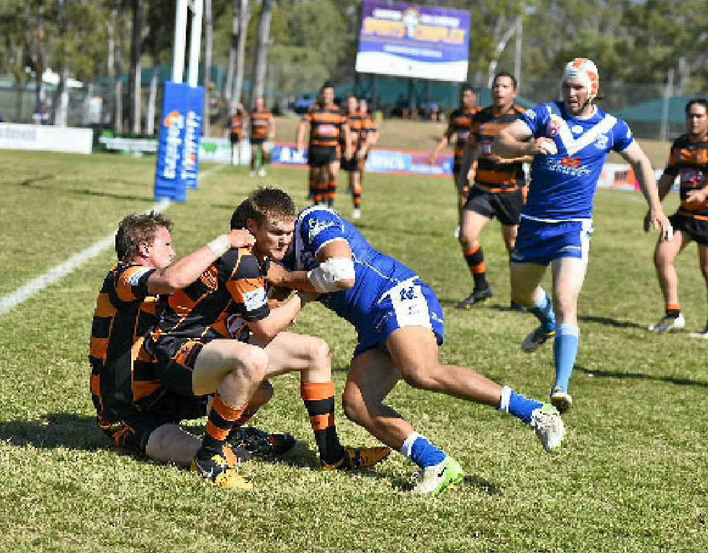 Valleys’ Ash Parter gives his all during the Gladstone Rugby League finals at Marley Brown Oval, Gladstone. Valleys’ Ash Parter gives his all during the Gladstone Rugby League finals at Marley Brown Oval, Gladstone.