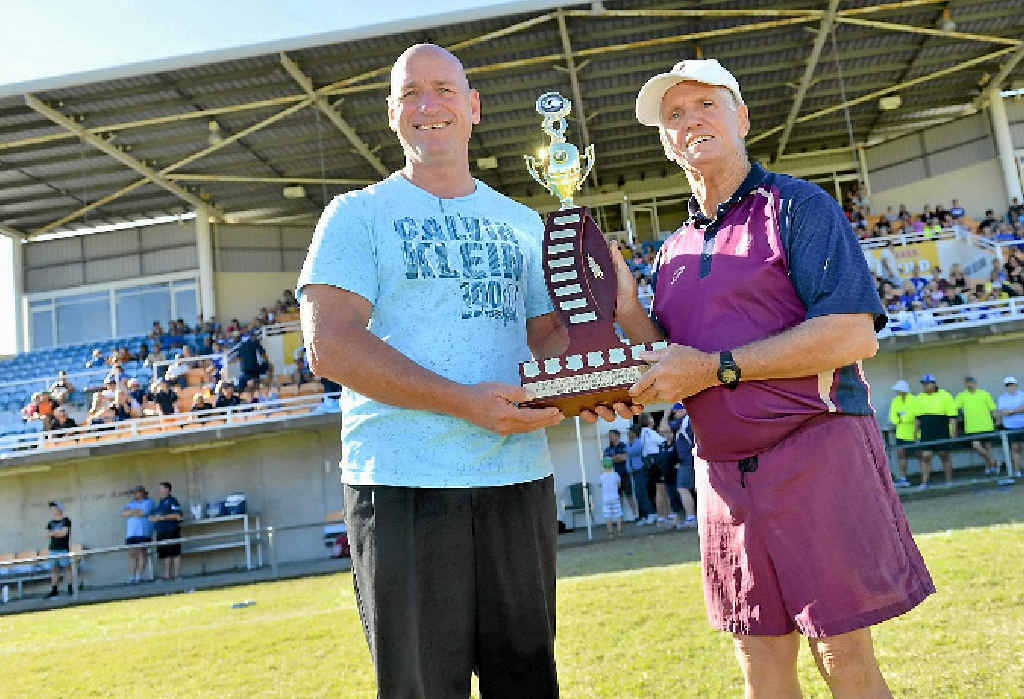 BIG WIN: The Colin and Heather Cogill Referees Person of the Year Jeffery Hebbard (right) with Chris Trevor. BIG WIN: The Colin and Heather Cogill Referees Person of the Year Jeffery Hebbard (right) with Chris Trevor.