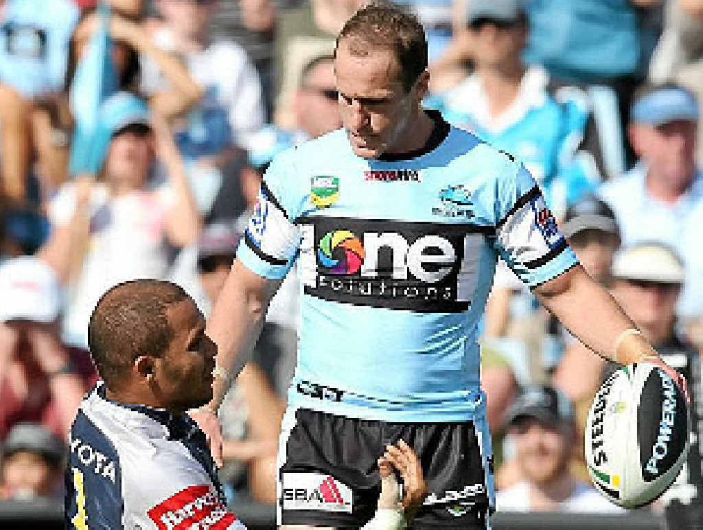TRY TIME: North Queensland Cowboys star Matt Bowen celebrates a try in his side’s win against the Sharks. TRY TIME: North Queensland Cowboys star Matt Bowen celebrates a try in his side’s win against the Sharks.
