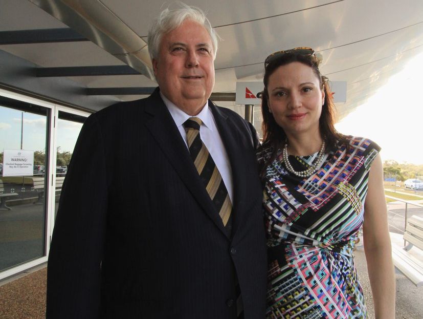 Clive Palmer with wife Anna. She's currently in hospital about to give birth. Clive Palmer with wife Anna. She's currently in hospital about to give birth.