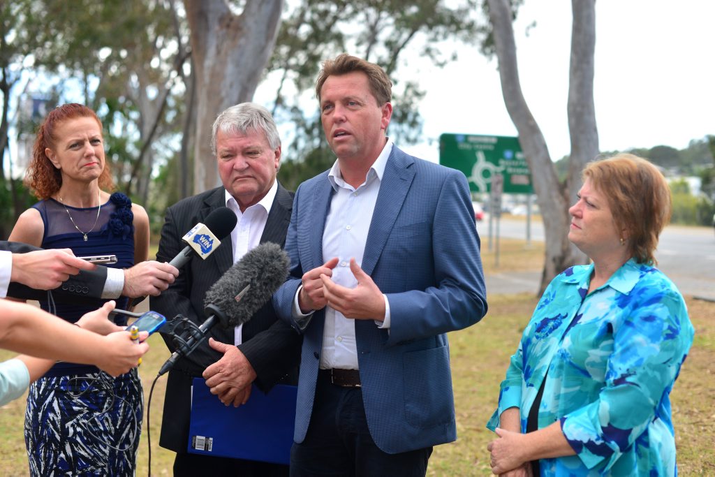 LNP Senate candidate Theresa Craig, Flynn MP Ken O'Dowd, state Transport Minister Scott Emerson and Independent MP Liz Cunningham announce a fully funded fix for the Kin Kora roundabout. LNP Senate candidate Theresa Craig, Flynn MP Ken O'Dowd, state Transport Minister Scott Emerson and Independent MP Liz Cunningham announce a fully funded fix for the Kin Kora roundabout.