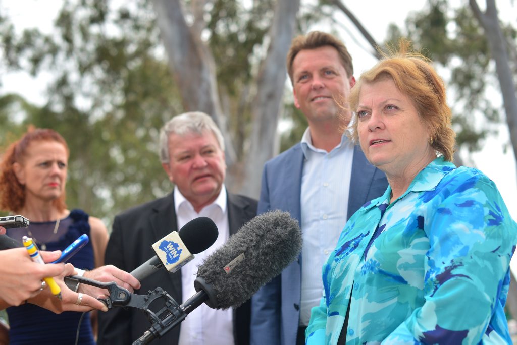LNP Senate candidate Theresa Craig, incumbent Flynn MP Ken O'Dowd, Transport Minister Scott Emerson and Independent MP Liz Cunningham announced a full funded fix for Kin Kora roundabout. LNP Senate candidate Theresa Craig, incumbent Flynn MP Ken O'Dowd, Transport Minister Scott Emerson and Independent MP Liz Cunningham announced a full funded fix for Kin Kora roundabout.