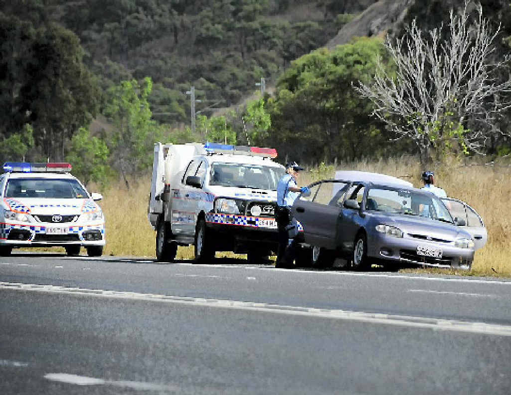 CHECK POINT: Police conducted a routine traffic stop on Gladstone-Benaraby Rd, when a man fled into nearby mangroves. CHECK POINT: Police conducted a routine traffic stop on Gladstone-Benaraby Rd, when a man fled into nearby mangroves.