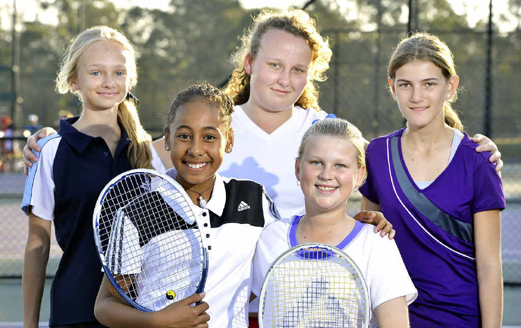 TENNIS TALENTS: Players trial for Ipswich’s 13 Girls Perrett Shield team during the recent training day at Grammar Arms Park at Brassall. TENNIS TALENTS: Players trial for Ipswich’s 13 Girls Perrett Shield team during the recent training day at Grammar Arms Park at Brassall.