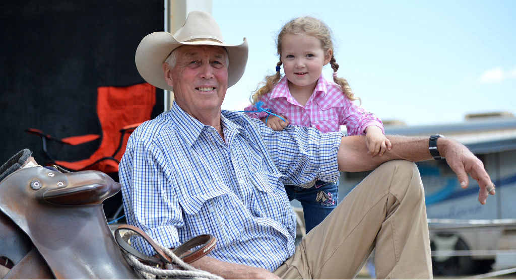 IN THE BLOOD: Campdraft competitor Wayne Knudsen will have granddaughter Riley cheering him at Kilkivan on this weekend. IN THE BLOOD: Campdraft competitor Wayne Knudsen will have granddaughter Riley cheering him at Kilkivan on this weekend.