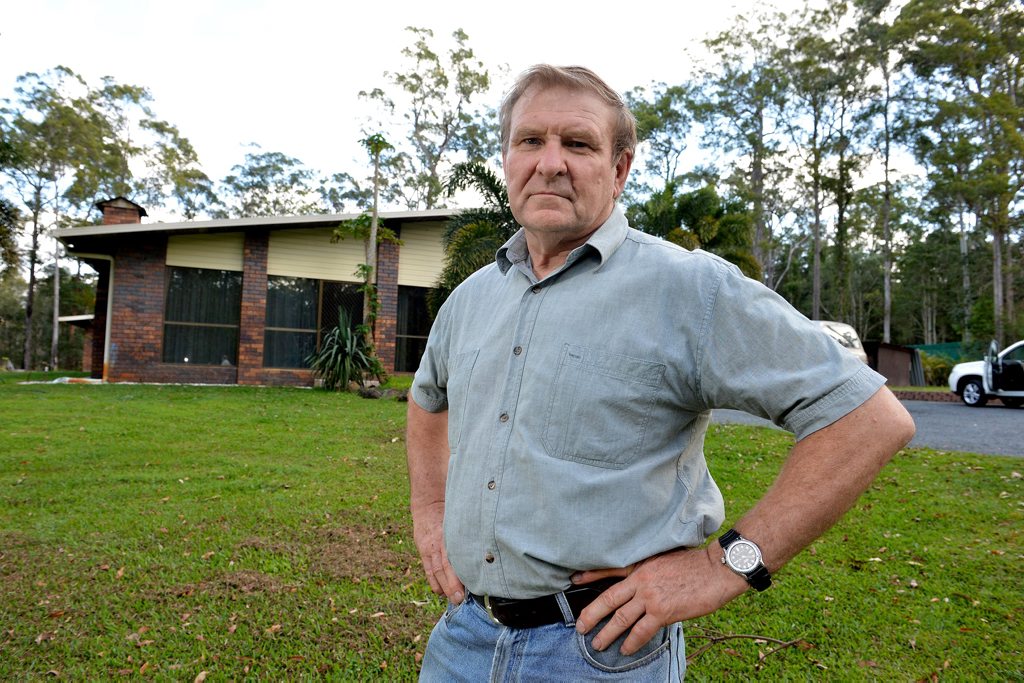 Lawrence Emmerson is angy his property is being resumed for roadworks. Photo: Warren Lynam / Sunshine Coast Daily Lawrence Emmerson is angy his property is being resumed for roadworks. Photo: Warren Lynam / Sunshine Coast Daily