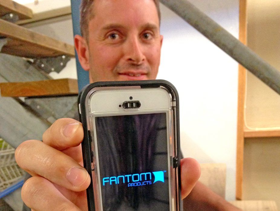 George Perdikas with the new phone case. Photo: Supplied George Perdikas with the new phone case. Photo: Supplied