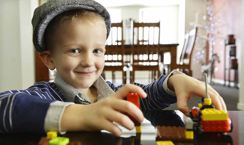 BATTLER: Kane Taylor plays with his cherished Lego set. The four-year-old was diagnosed with cancer six weeks ago. BATTLER: Kane Taylor plays with his cherished Lego set. The four-year-old was diagnosed with cancer six weeks ago.