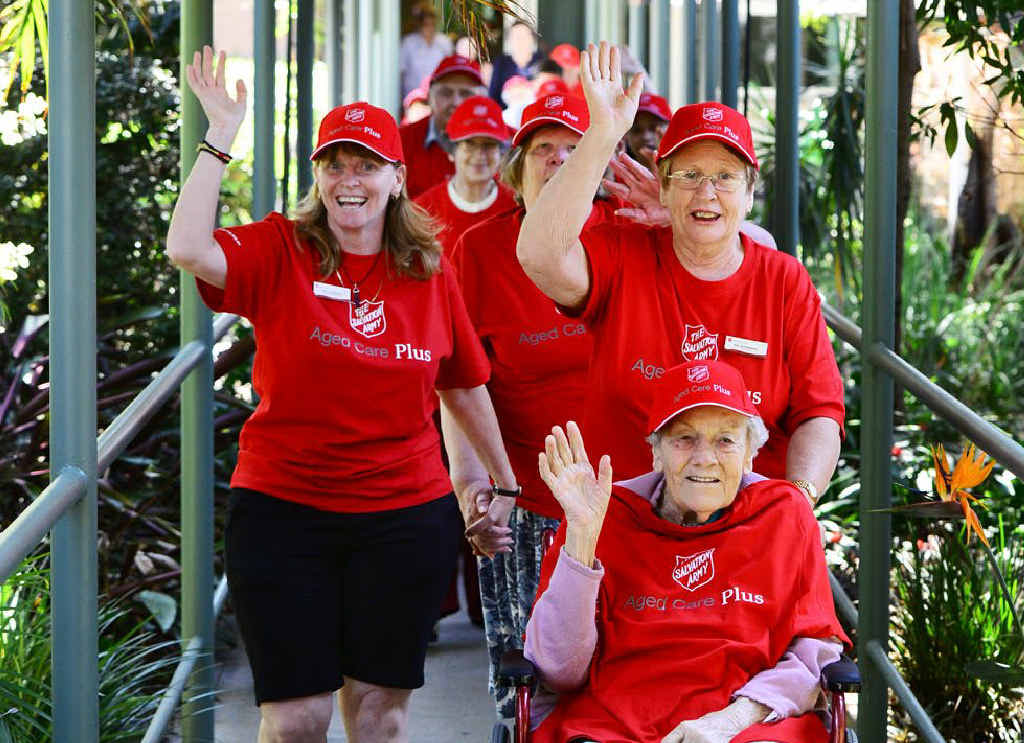 A STEP AHEAD: Riverview Gardens Aged Care Plus residents and staff held a walkathon to raise money for disadvantaged communities. Front from left, Penny Palmer, and Patricia Johnson with resident Fay Stewart. A STEP AHEAD: Riverview Gardens Aged Care Plus residents and staff held a walkathon to raise money for disadvantaged communities. Front from left, Penny Palmer, and Patricia Johnson with resident Fay Stewart.
