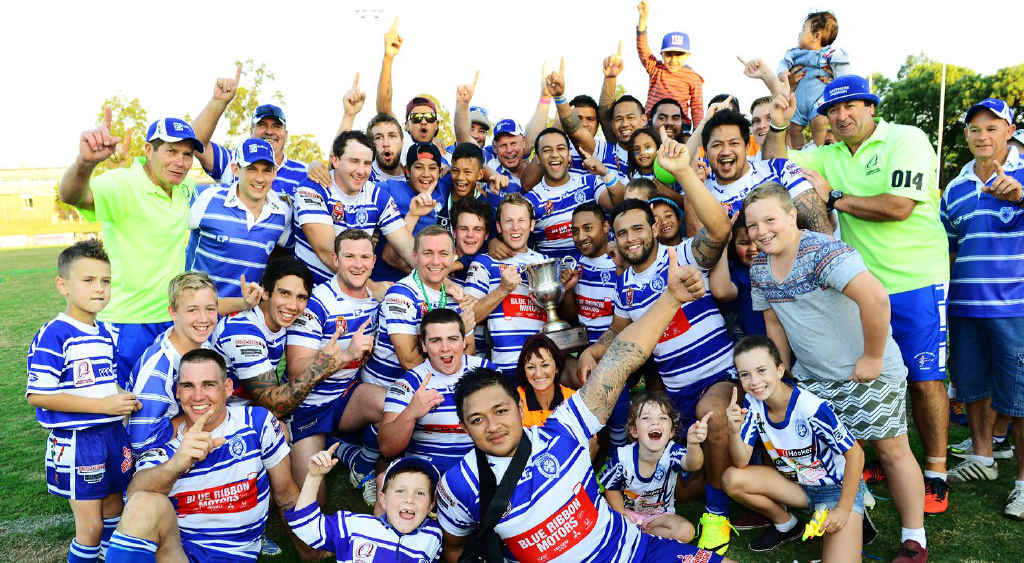 AWESOME FORCE: Brothers A-grade players and fans celebrate again after defying a late Goodna charge in yesterday’s Ipswich Rugby League grand final. AWESOME FORCE: Brothers A-grade players and fans celebrate again after defying a late Goodna charge in yesterday’s Ipswich Rugby League grand final.