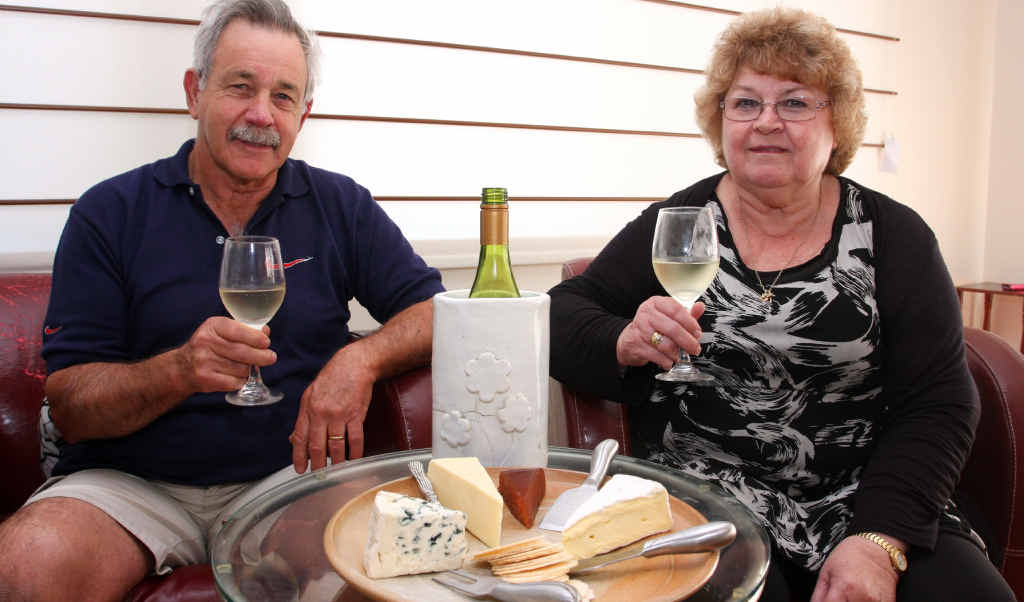 CHILLING OUT: Terry Welch and his wife Gail enjoy a perfect Sunday with cheese and wine at home in Kuluin. CHILLING OUT: Terry Welch and his wife Gail enjoy a perfect Sunday with cheese and wine at home in Kuluin.
