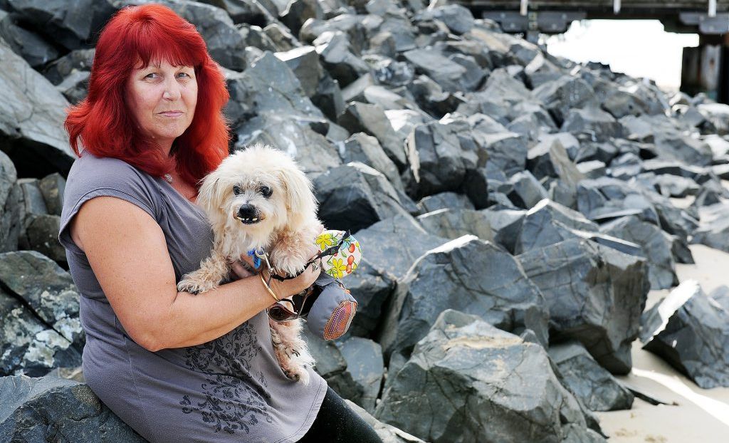 Rhonda Schloss has walked BJ along the Urangan Beach for 11 years and has witnessed the loss of foreshore. She is pleased to hear of the possible rock wall extension past the Urangan Pier. Rhonda Schloss has walked BJ along the Urangan Beach for 11 years and has witnessed the loss of foreshore. She is pleased to hear of the possible rock wall extension past the Urangan Pier.