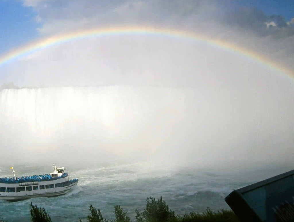 MUST-SEE: Niagara Falls produces a rainbow for the parade of tourists. MUST-SEE: Niagara Falls produces a rainbow for the parade of tourists.