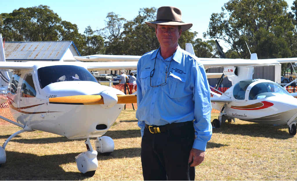 One of the many light aircraft taking a zoom around the Southern Downs’ skies on Saturday.