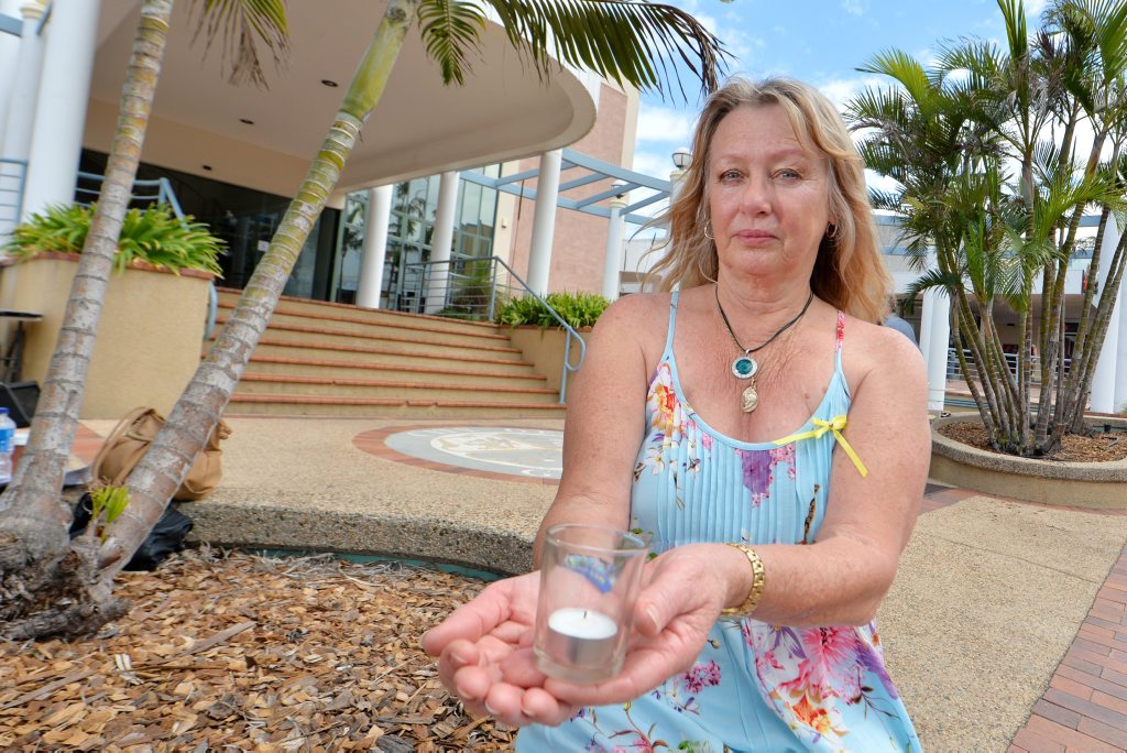 Gayel Backer lost her son Tyson Slade, who was 20, to suicide 13 years ago. Gayel attended the World Suicide Prevention Day ceremony at Gladstone Regional Council. Gayel Backer lost her son Tyson Slade, who was 20, to suicide 13 years ago. Gayel attended the World Suicide Prevention Day ceremony at Gladstone Regional Council.