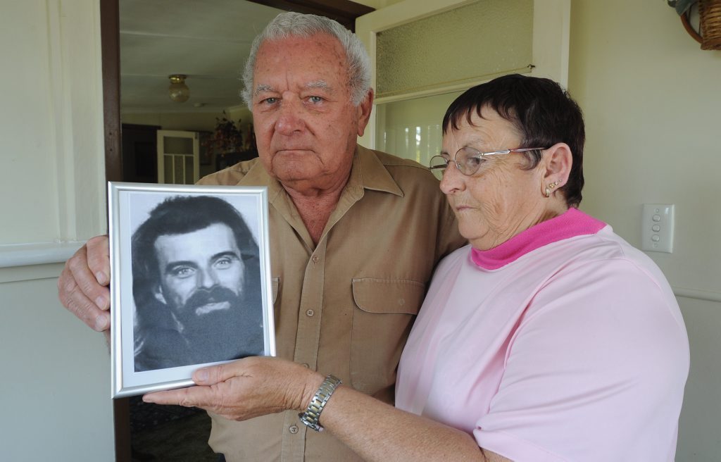 Bill and Jan Cross with a photo of Robert who went missing in 2006. Bill and Jan Cross with a photo of Robert who went missing in 2006.