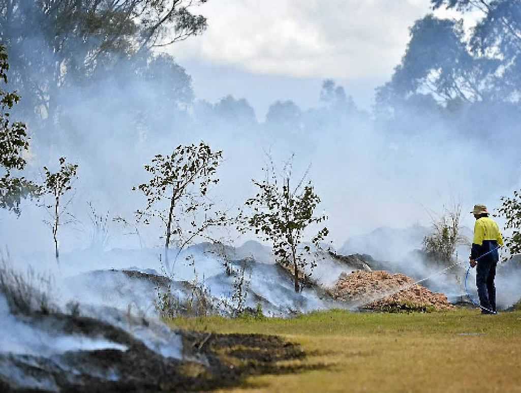 Gladstone regional council workers conduct controlled burns at Bulgwyn Park. Gladstone regional council workers conduct controlled burns at Bulgwyn Park.