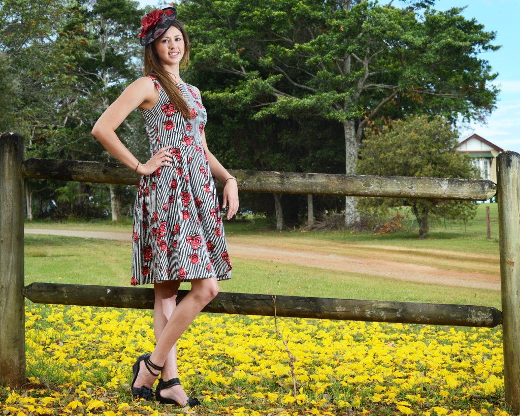 Sarah Russell from Alstonville dressed in a vintage timeless style by Candy Landy Fashion Alstonville for the Ballina Cup. Sarah Russell from Alstonville dressed in a vintage timeless style by Candy Landy Fashion Alstonville for the Ballina Cup.