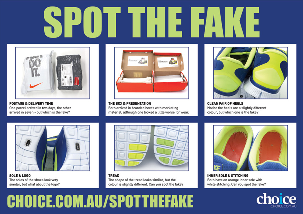 Choice has launched a campaign to help consumers spot fakes. Choice has launched a campaign to help consumers spot fakes.