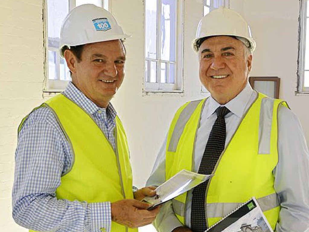 SPRUCE UP: Ipswich Mayor Paul Pisasale with Bill George who owns the heritage building on 45 East Street in the CBD. SPRUCE UP: Ipswich Mayor Paul Pisasale with Bill George who owns the heritage building on 45 East Street in the CBD.
