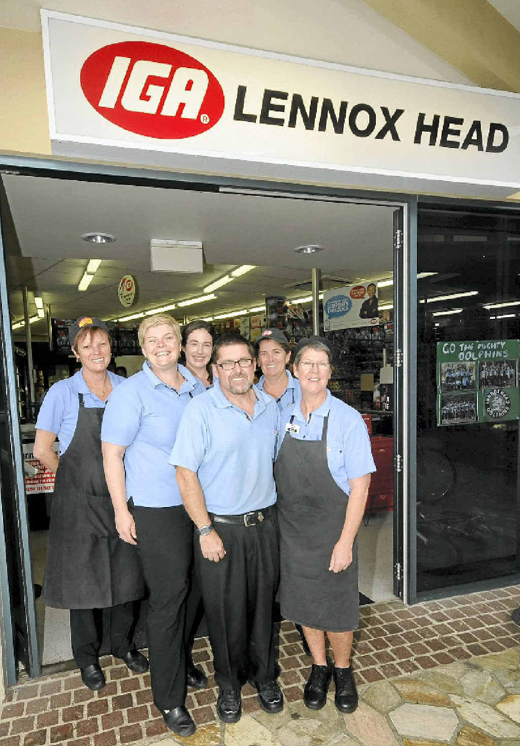 TOP STAFF: Lennox Head IGA staff (from left) Terri Estreich, Rachel O’Connor, Daisy Authur, Rob Clarke, Veronica Stewart and Amanda Marron celebrate the supermarket’s win in the Lennox Head Chamber of Commerce Business Awards. TOP STAFF: Lennox Head IGA staff (from left) Terri Estreich, Rachel O’Connor, Daisy Authur, Rob Clarke, Veronica Stewart and Amanda Marron celebrate the supermarket’s win in the Lennox Head Chamber of Commerce Business Awards.