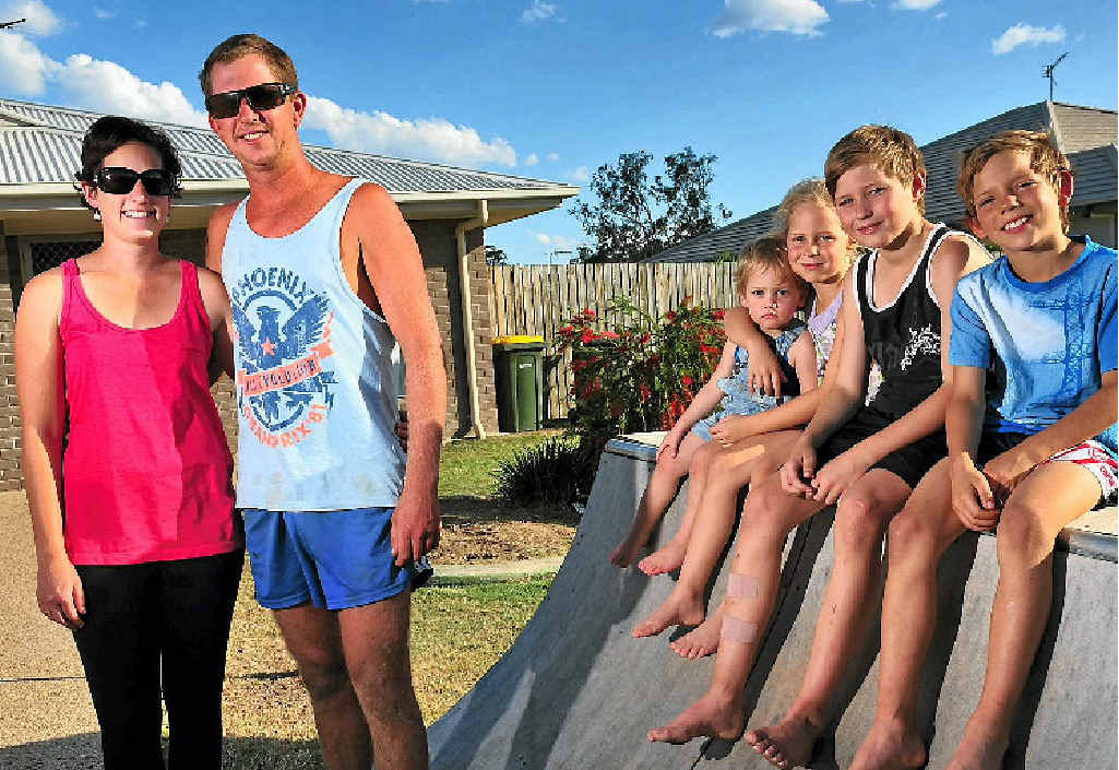 Jolan Lester, Daniel Lusty and their kids Saxon, 3, Temiah, 7, Caleb, 11 and Flynn, 9, are benefiting from the National Rental Affordability Scheme. Jolan Lester, Daniel Lusty and their kids Saxon, 3, Temiah, 7, Caleb, 11 and Flynn, 9, are benefiting from the National Rental Affordability Scheme.