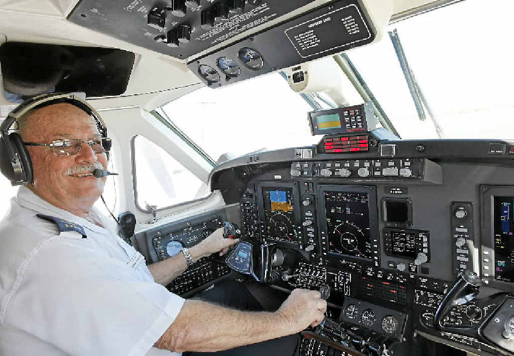 FLYING OFF: Last day at the office for Royal Flying Doctor pilot Graham Vonhoff as he looks forward to retiring from the service after 47 very happy and rewarding years in aviation. FLYING OFF: Last day at the office for Royal Flying Doctor pilot Graham Vonhoff as he looks forward to retiring from the service after 47 very happy and rewarding years in aviation.