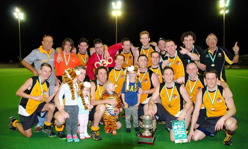 TIGERS ROAR: Easts celebrate regaining Ipswich’s top hockey honour after winning the A-grade grand final. TIGERS ROAR: Easts celebrate regaining Ipswich’s top hockey honour after winning the A-grade grand final.