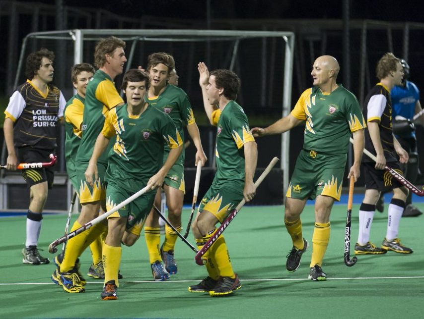 Jacob purser Congratulates Mark pollock on scoring first Goal For Bears