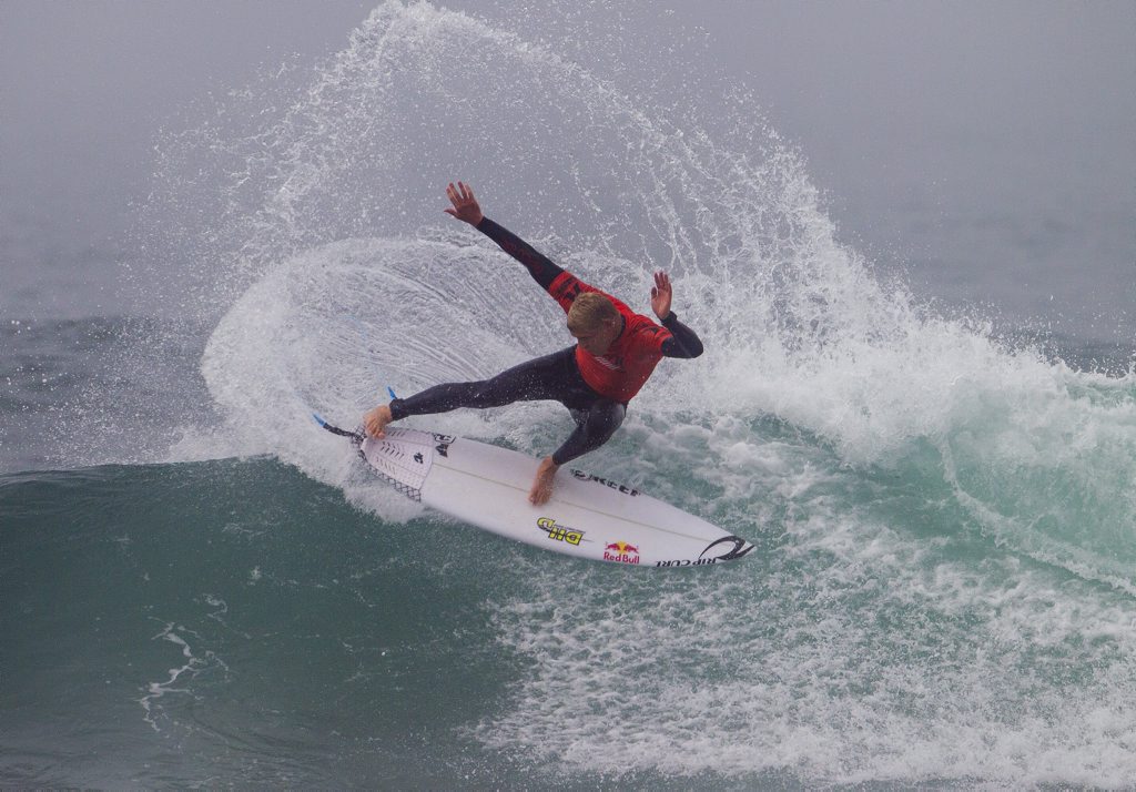 Mick Fanning in action on day one of the Hurley Trestles Pro in California. Mick Fanning in action on day one of the Hurley Trestles Pro in California.
