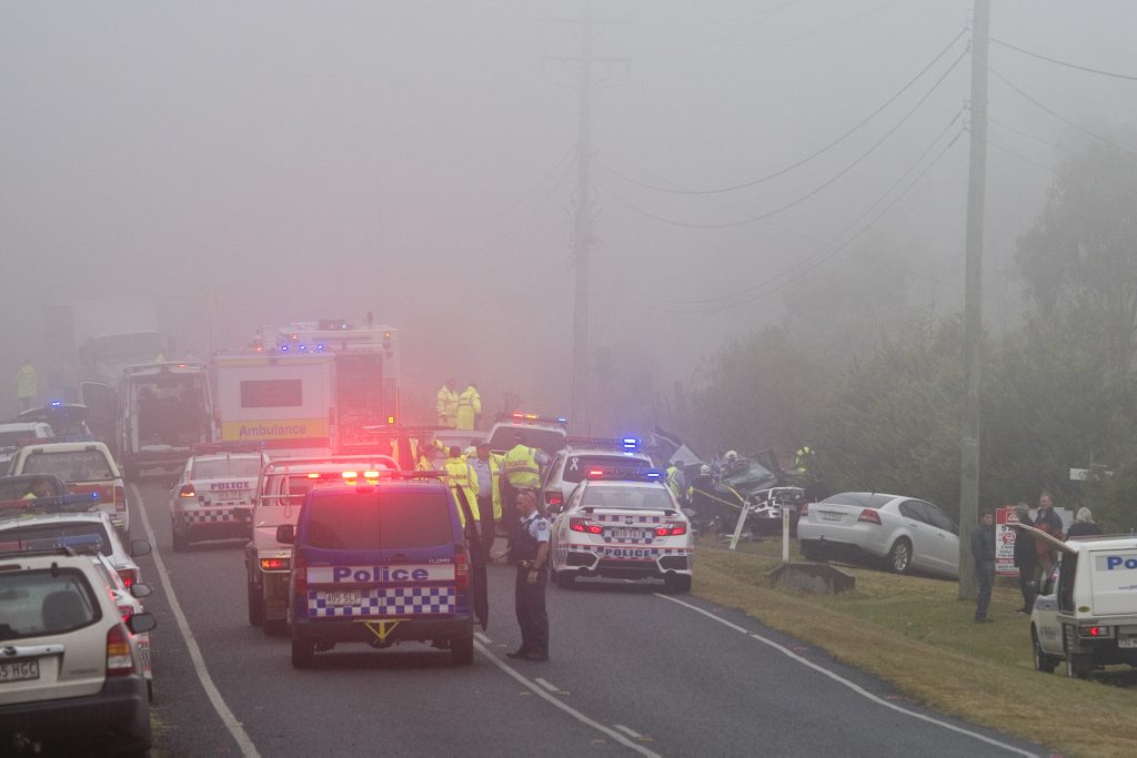 Monday's tragic crash just south of Toowoomba. Monday's tragic crash just south of Toowoomba.