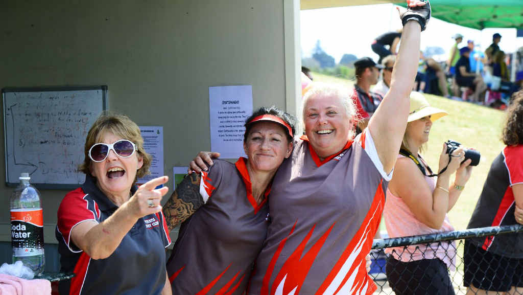 PARTY TIME: Vets R2 team members start celebrating their victory over Swifts in Saturday’s grand final. PARTY TIME: Vets R2 team members start celebrating their victory over Swifts in Saturday’s grand final.