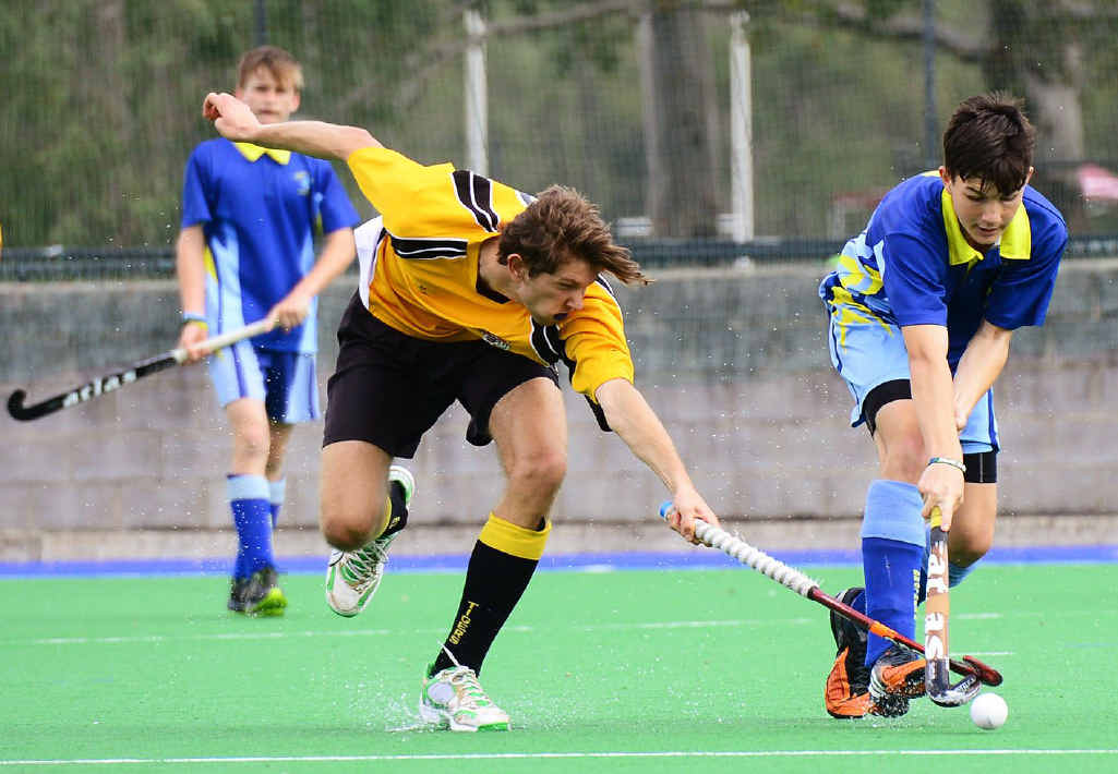 STICKING TO IT: An Easts Reserve grade player works to stop a Hancocks opponent during their grand final on Saturday. Easts won 4-1. STICKING TO IT: An Easts Reserve grade player works to stop a Hancocks opponent during their grand final on Saturday. Easts won 4-1.