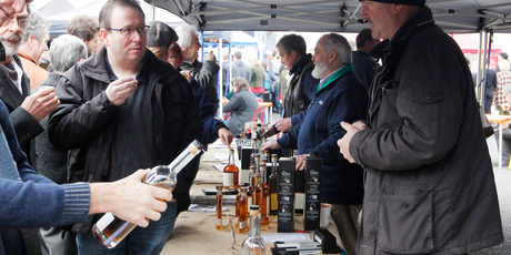 Early morning whiskey tastings at Farm Gate Markets. Early morning whiskey tastings at Farm Gate Markets.