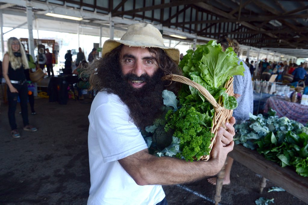 Costa Georgiadis at the Rainbow Region Organic Market at the Lismore Showround. Costa Georgiadis at the Rainbow Region Organic Market at the Lismore Showround.