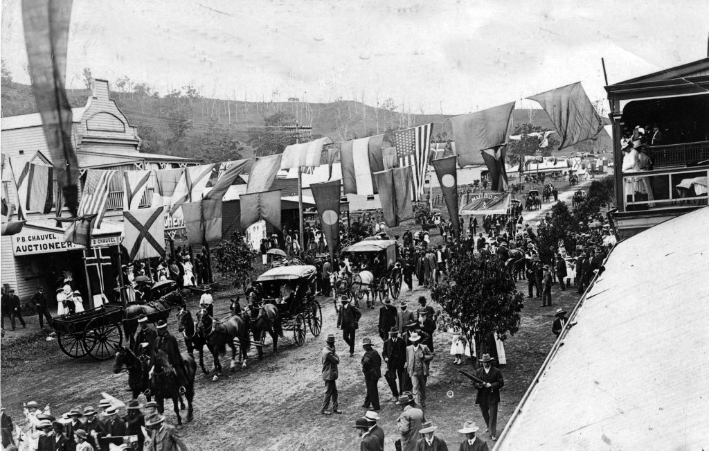 Historical photo Kyogle main street railway opening ceremony. c1910 Photo Contributed Historical photo Kyogle main street railway opening ceremony. c1910 Photo Contributed