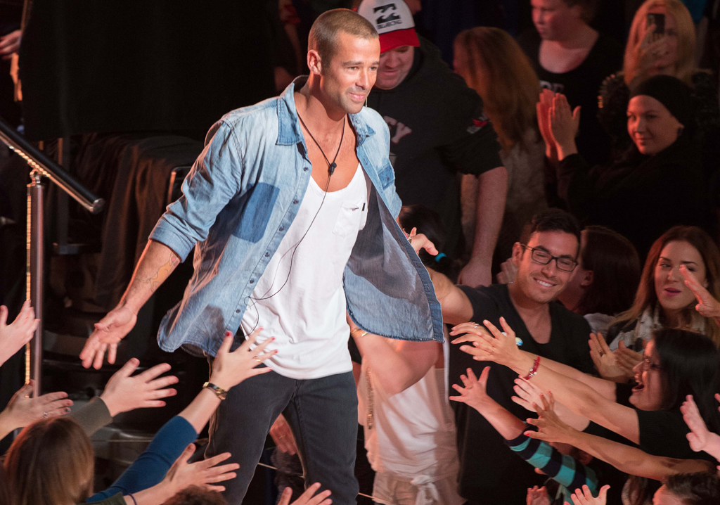 Matthew Filippi greeting fans at Dreamworld last night. Matthew Filippi greeting fans at Dreamworld last night.