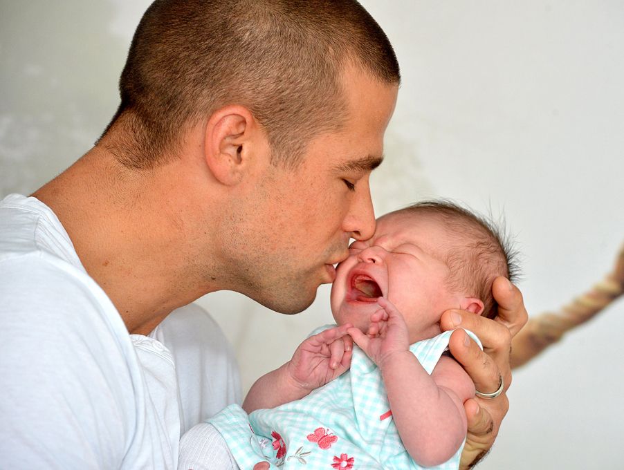 Matt's twin brother Luke Filippi with his newborn daughter Ruby. Matt's twin brother Luke Filippi with his newborn daughter Ruby.