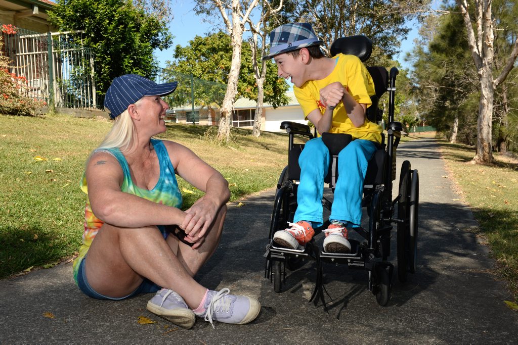 Kyle and mum Karen Scully are warming up with a walk. Kyle and mum Karen Scully are warming up with a walk.